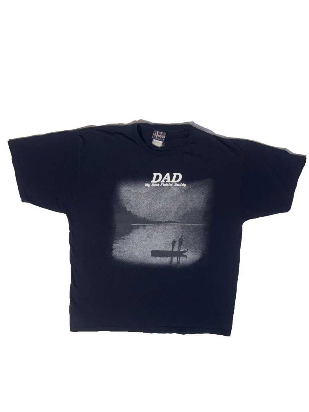 DAD My Best Fishin' Buddy Vintage Tshirt XL Worlds Greatest Dad Pond Tee